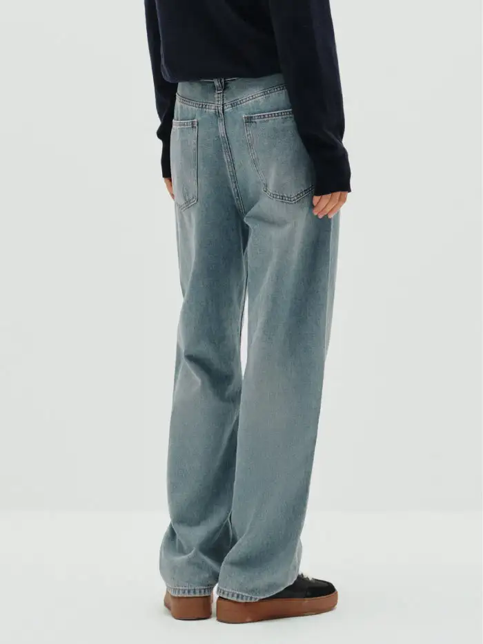 Men's Denim Wide-leg Denim Pants
