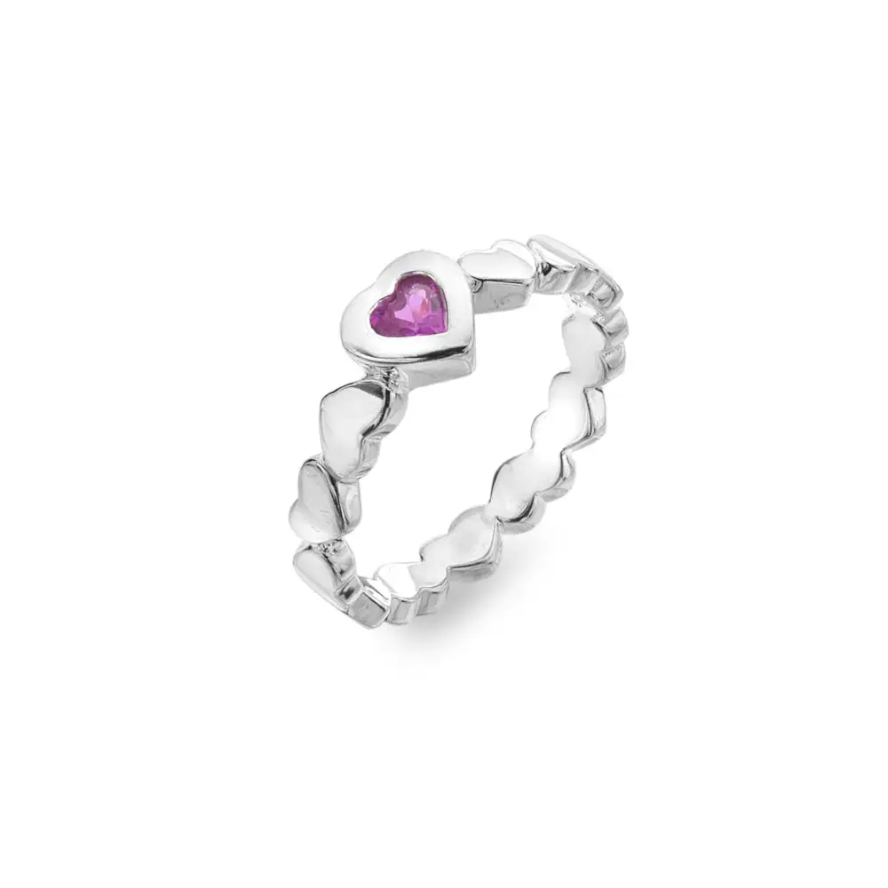 Heart Cubic Zirconia Dainty Ring