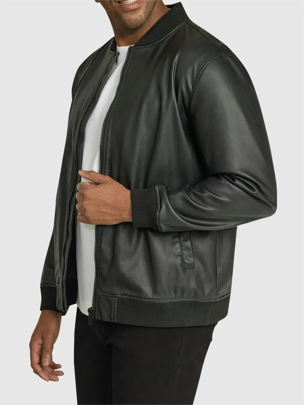 Men's Cool Faux Leather Bomber Jackets