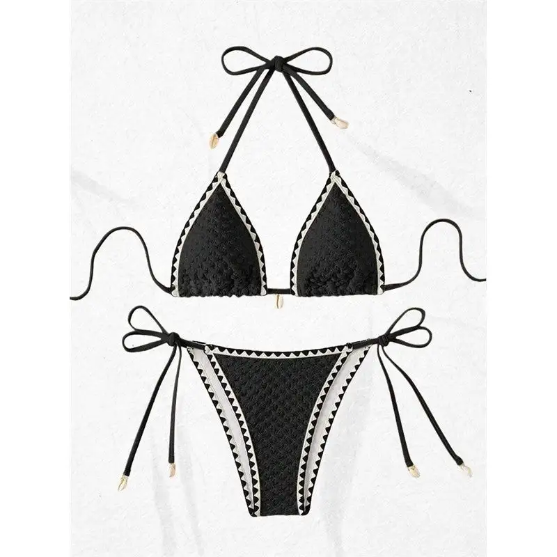 Contrast Halter Bikini