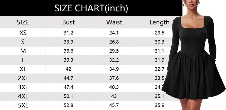 Women'S Square Neck A Line Dress With Pockets