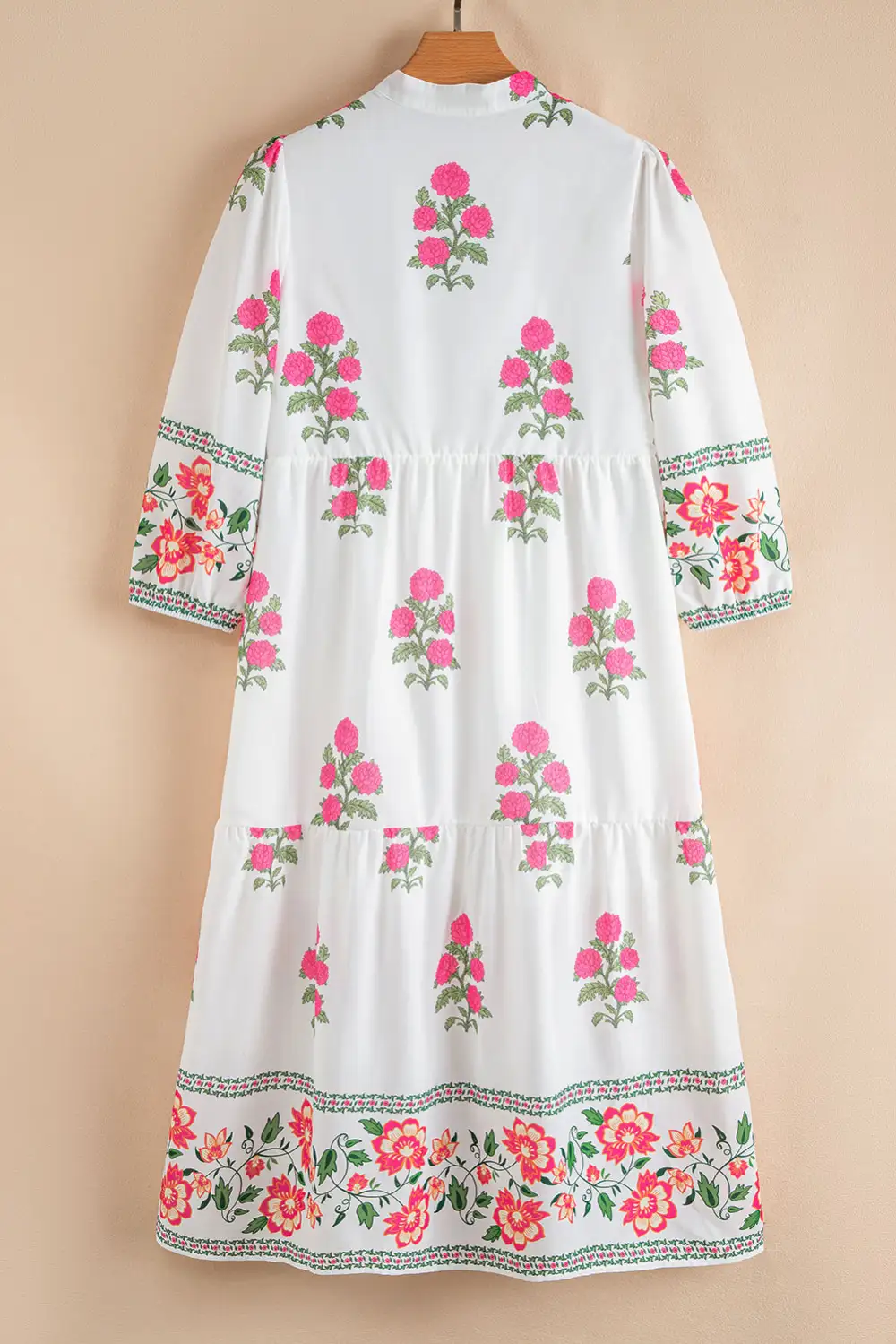 Floral Printed Half Button Maxi Dress