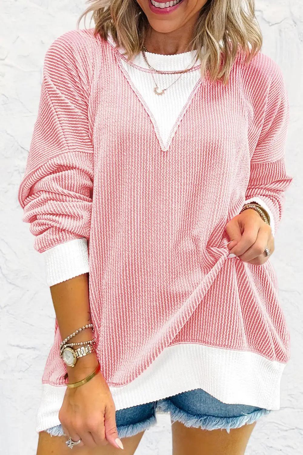 Textured Loose Fit Top