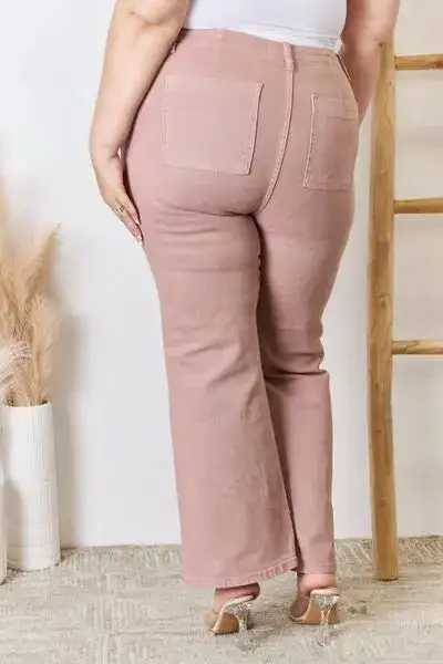 Ruffled Polished Denim Jeans