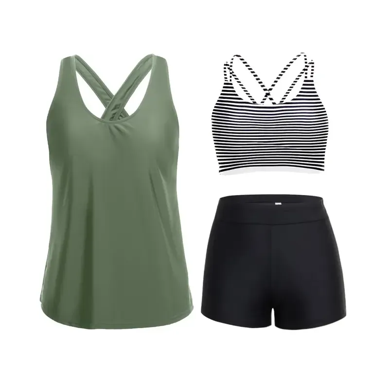 Women's three-piece vest swimsuit set
