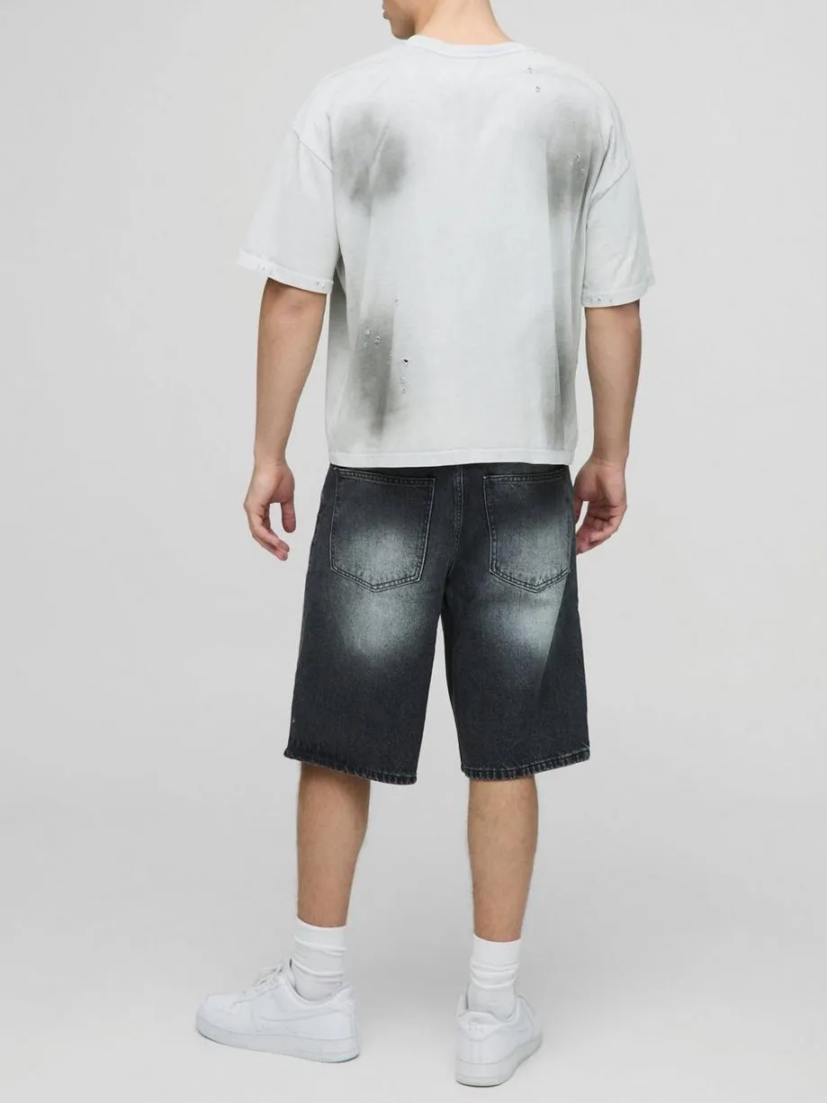 Regular Grey Washed Carpenter Denim Jorts