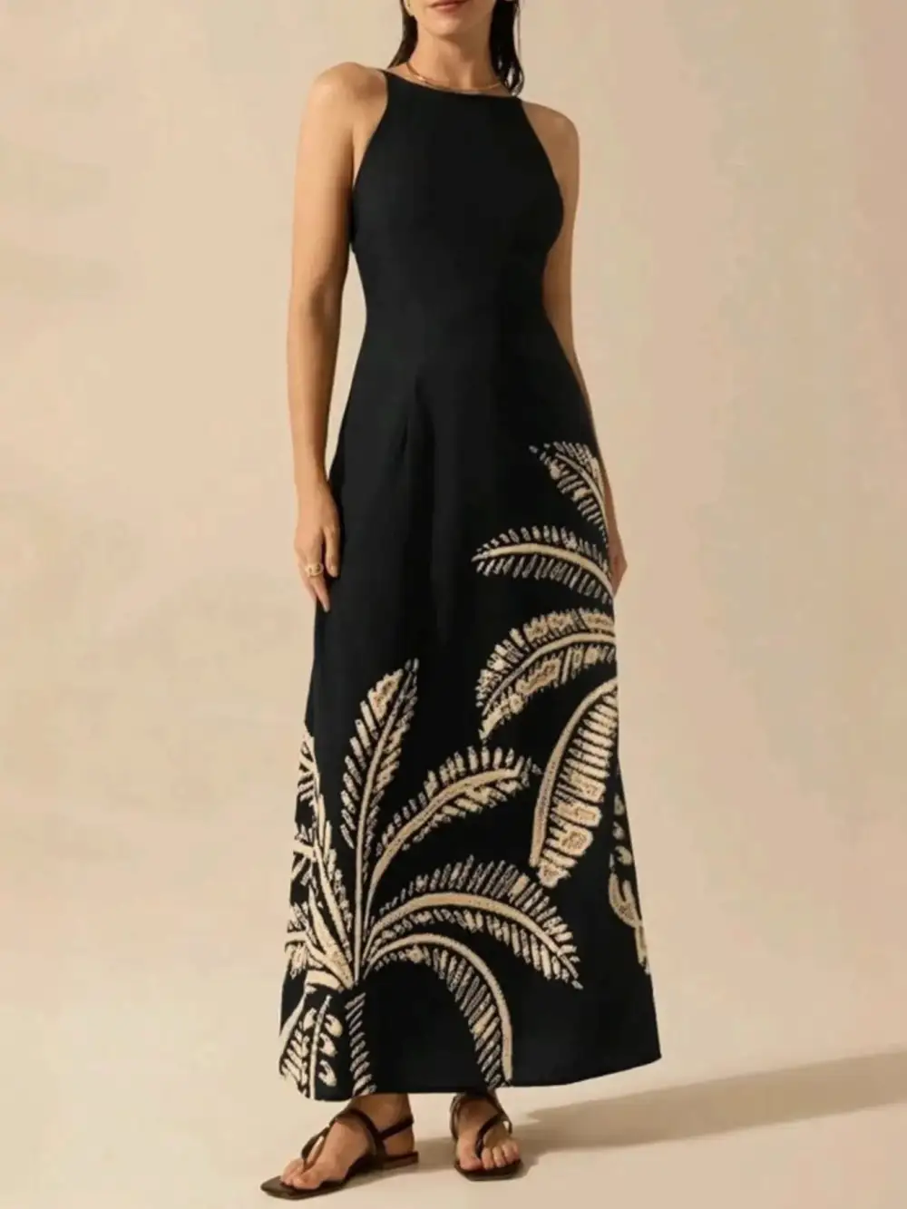 Sleeveless Printed Maxi Dress