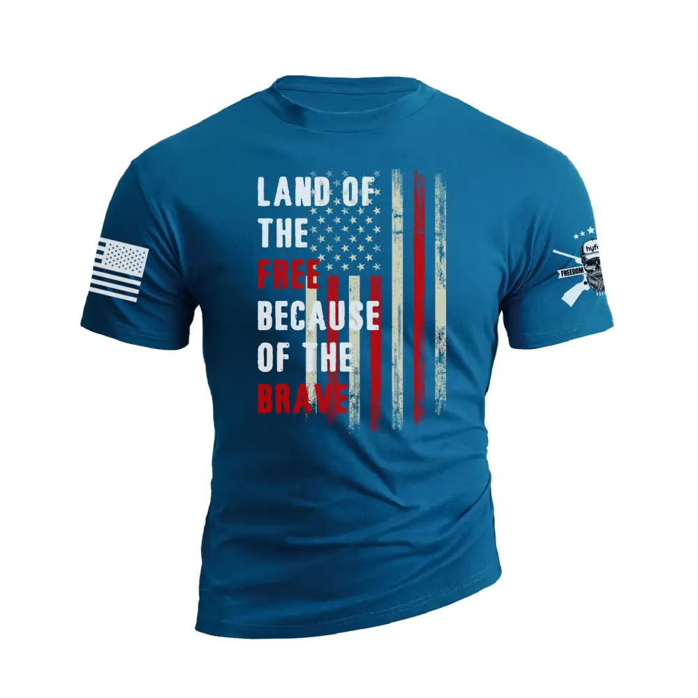 LAND OF THE FREE BECAUSE OF THE BRAVE GRAPHIC TEE