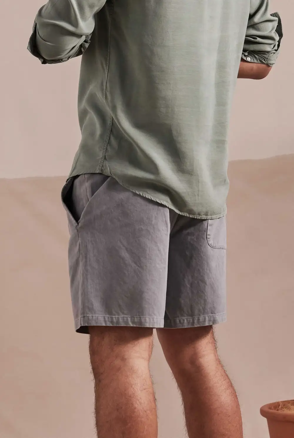 Gray Garment Dyed Shorts