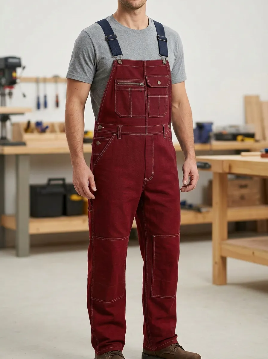 Men's Denim Carpenter Bib Work Overalls