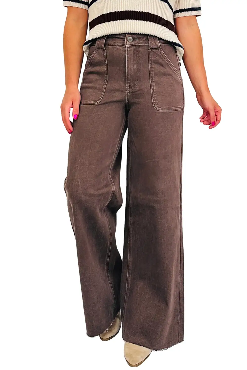 Clean Cut Buttoned Denim Jeans