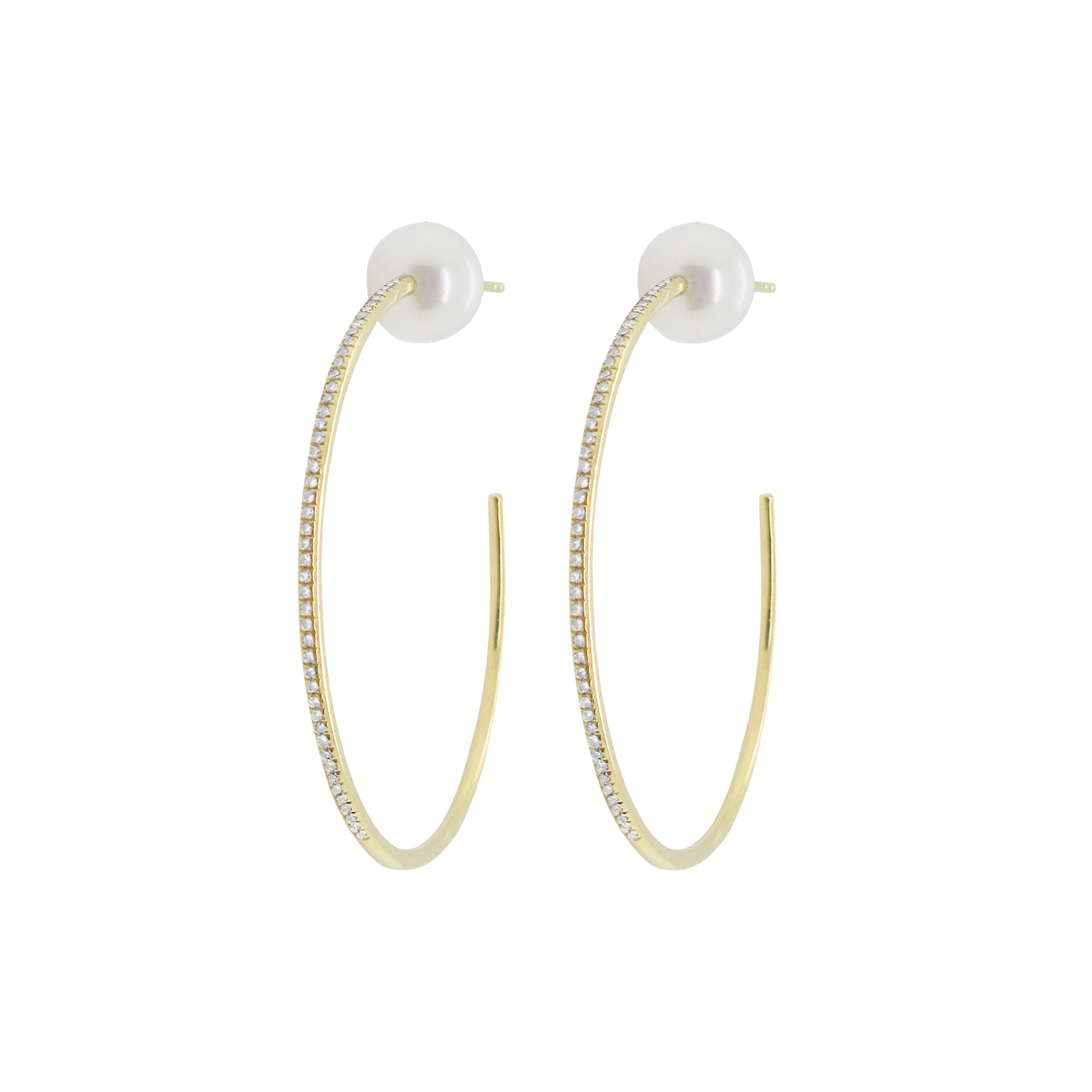 Delicate Pear Pearl Detail Hoop Earrings