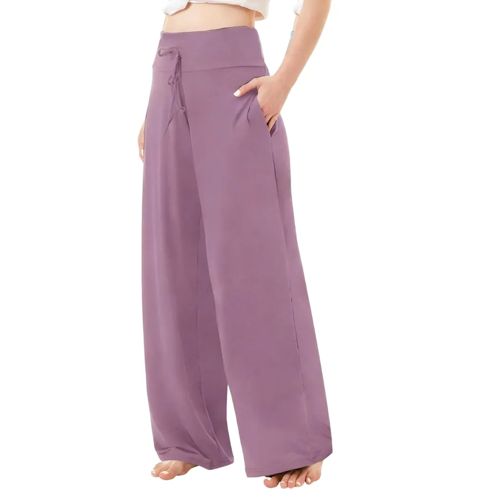 Women's Wide Leg Pants with Pockets – High waisted Loose Fit Sweatpants for Yoga