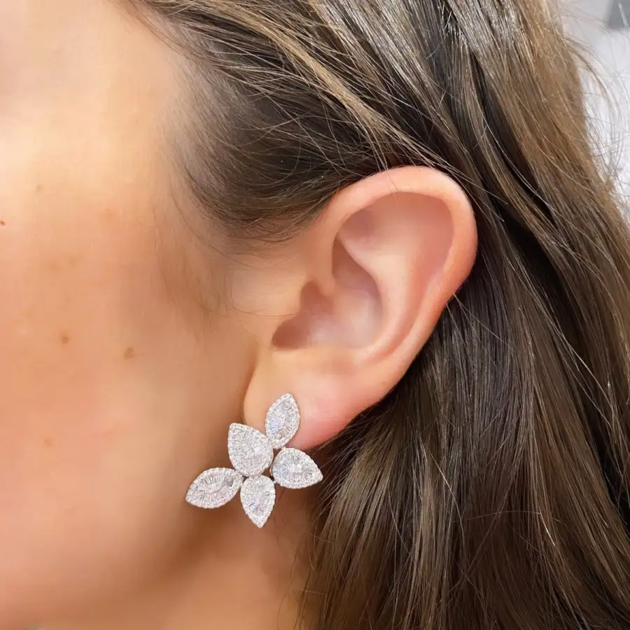 Tonal Statement Gem Detail Earrings