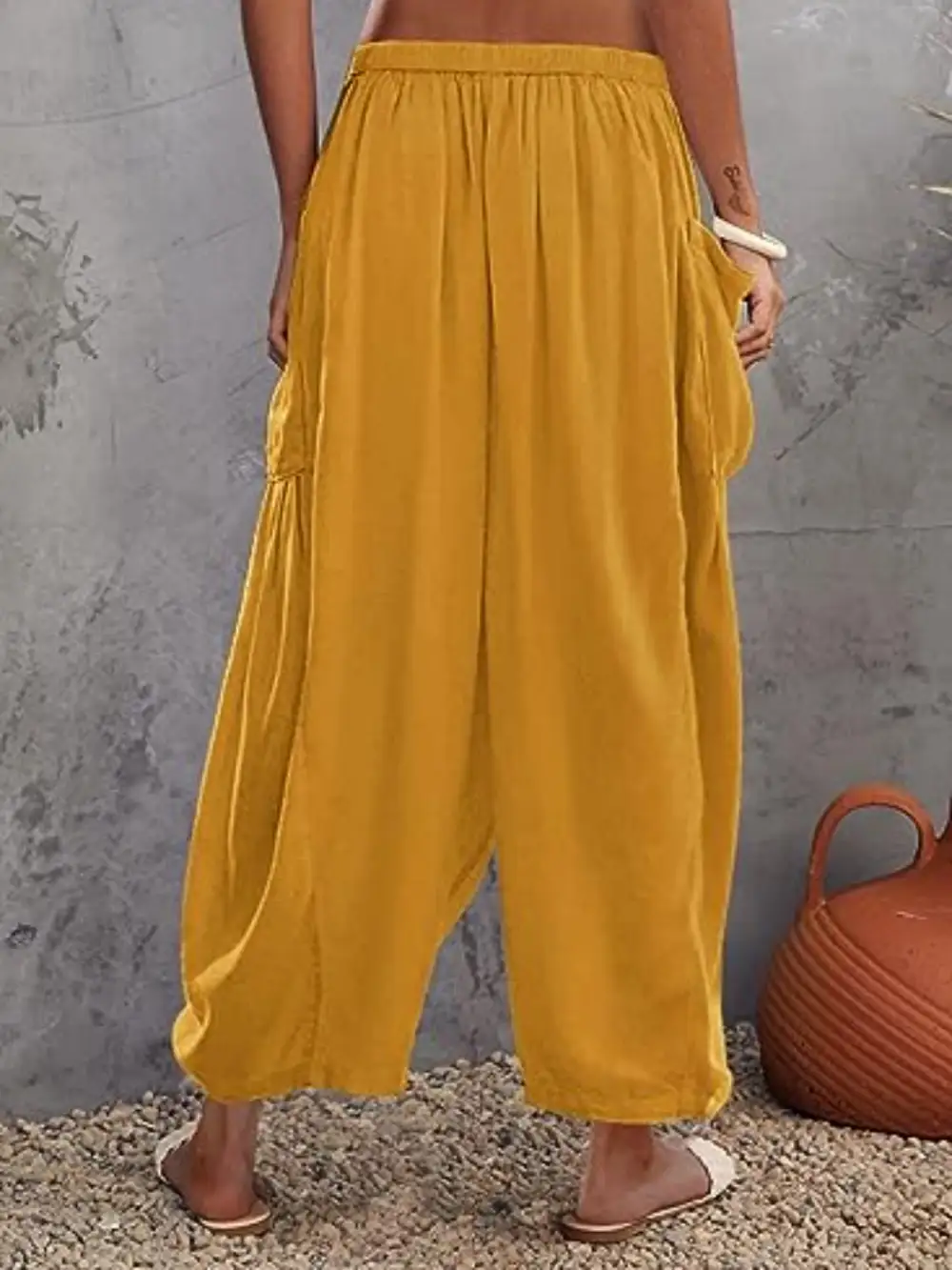 Wide Leg Pocket Plus Pants