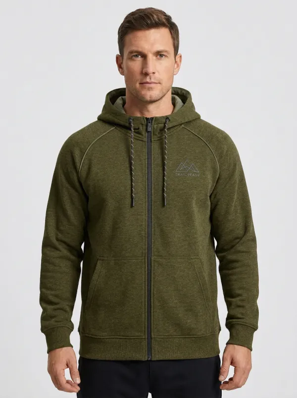 Casual Mountain Graphic Zip-Up Casual Look Men's Sport Jacket