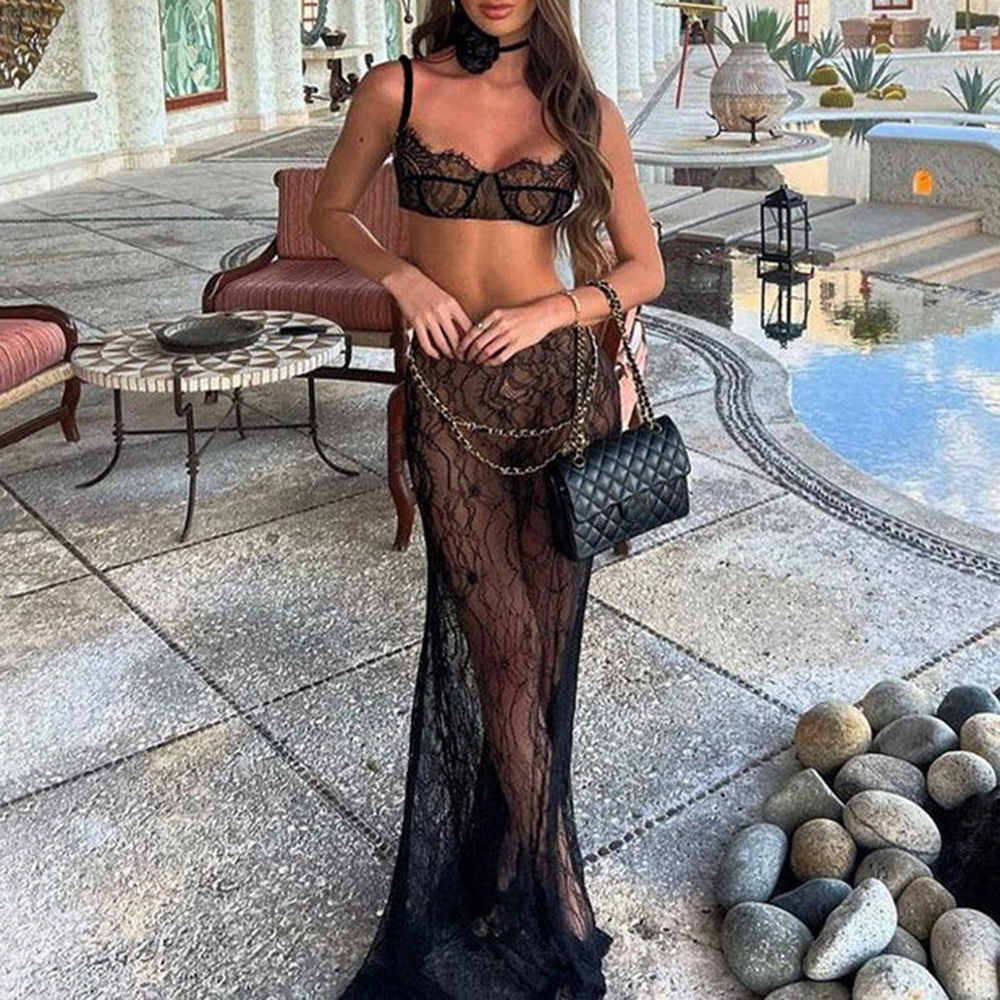 Lace Maxi Skirt Set