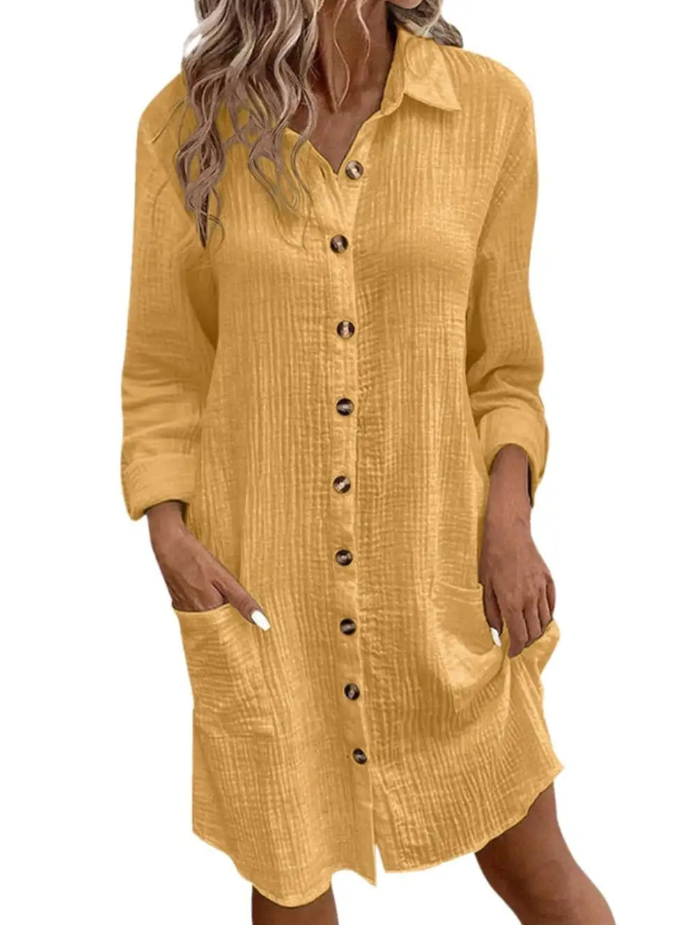 Loose Waist Top Shirt Dress