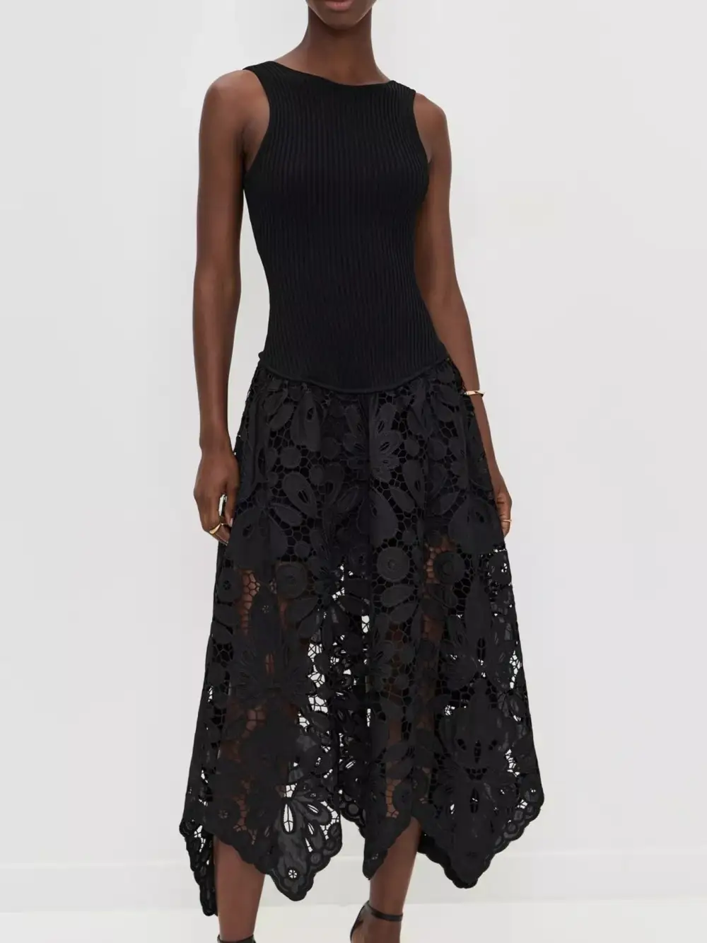 Sleeveless Crochet Midi Dress