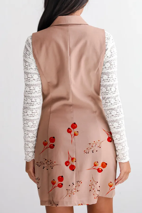 Bold Moves Mocha Sleeveless Blazer Mini Dress