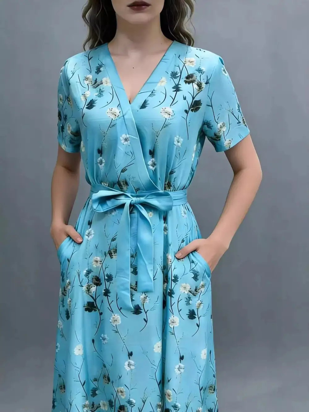 Floral Printed Wrap Maxi Dress