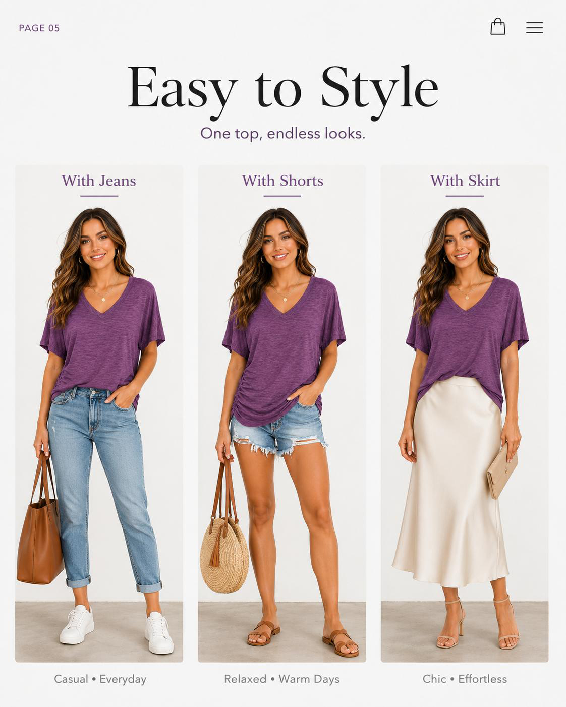 WIHOLL SwimWeek Womens Short Sleeve V Neck Dolman Tops with Side Shirring Loose Fit Shirts