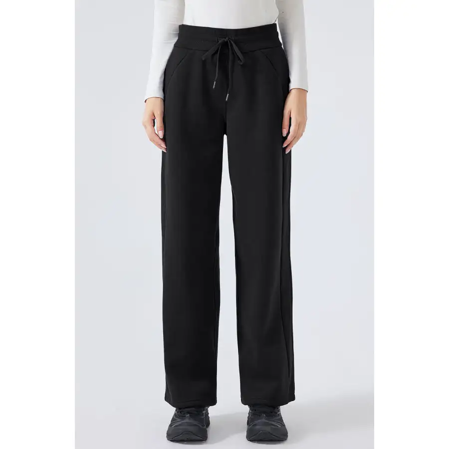 Feminine Drawstring Wide Leg Pants