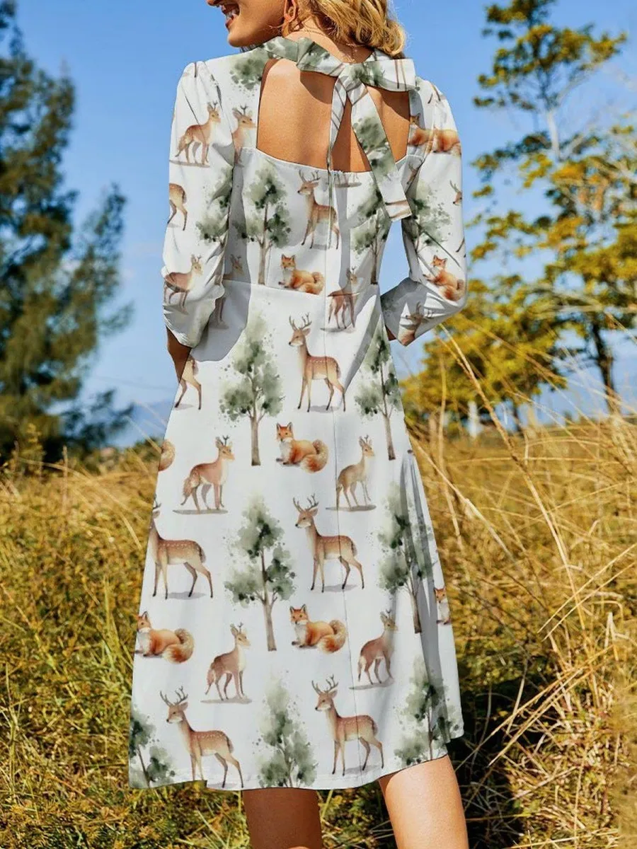 Animal Print Midi Dress