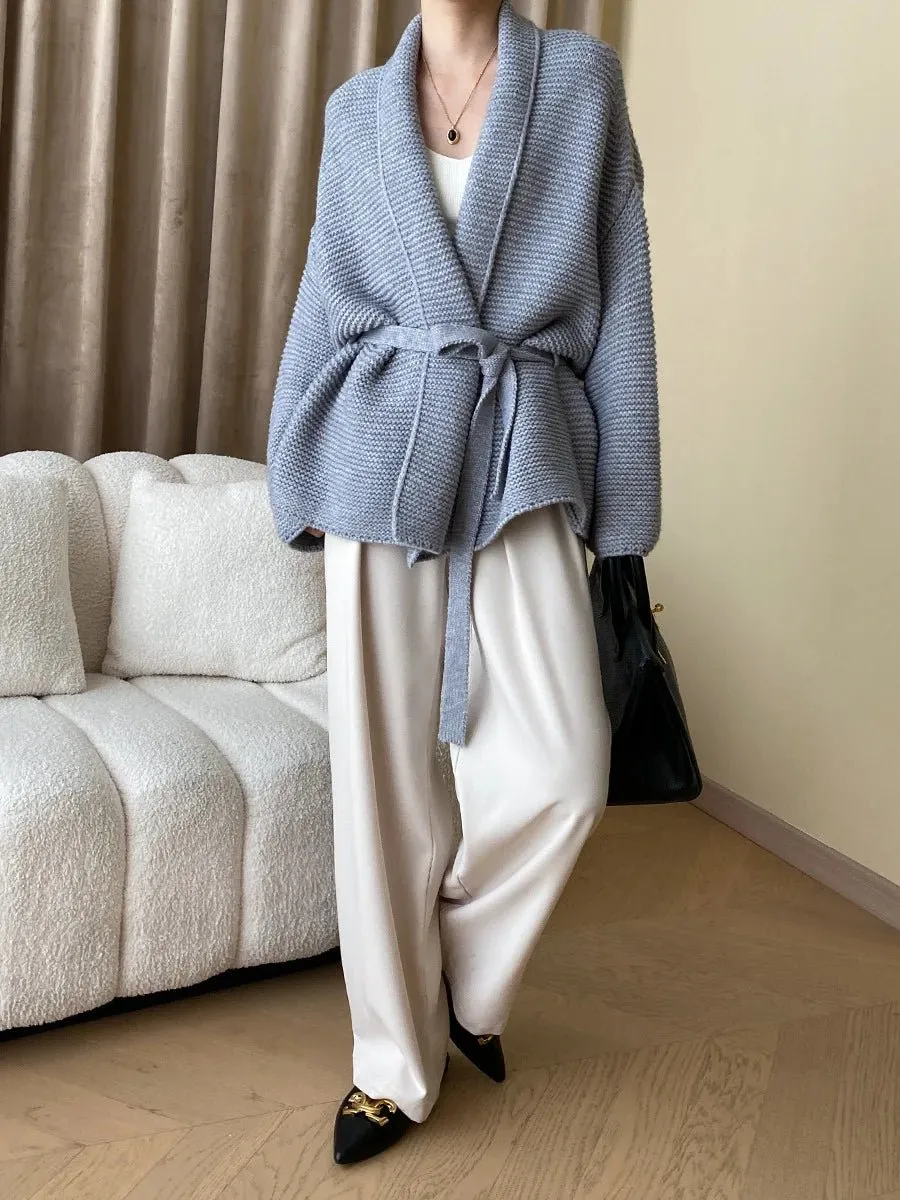 Flowy Knit V Neck Cardigan