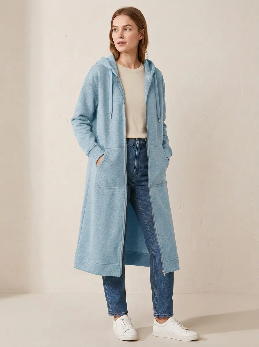 Weekend Printed Long Hooded Coat
