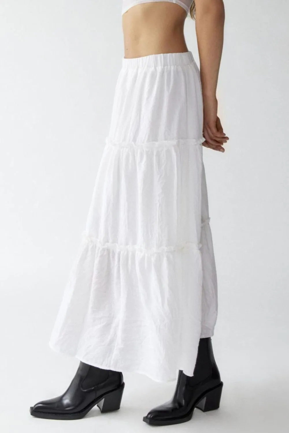 Cotton Blend Frill Skirt