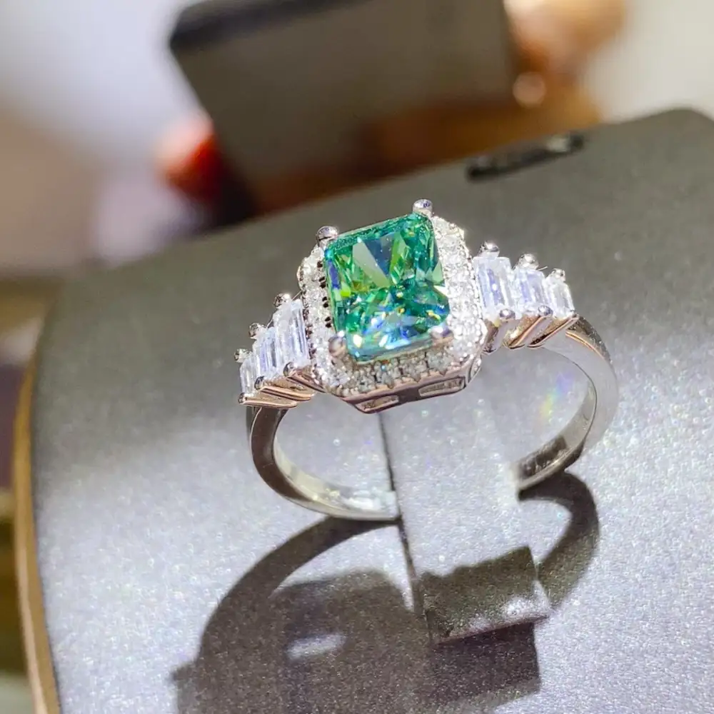 Classic Platinum-Plated Moissanite Ring