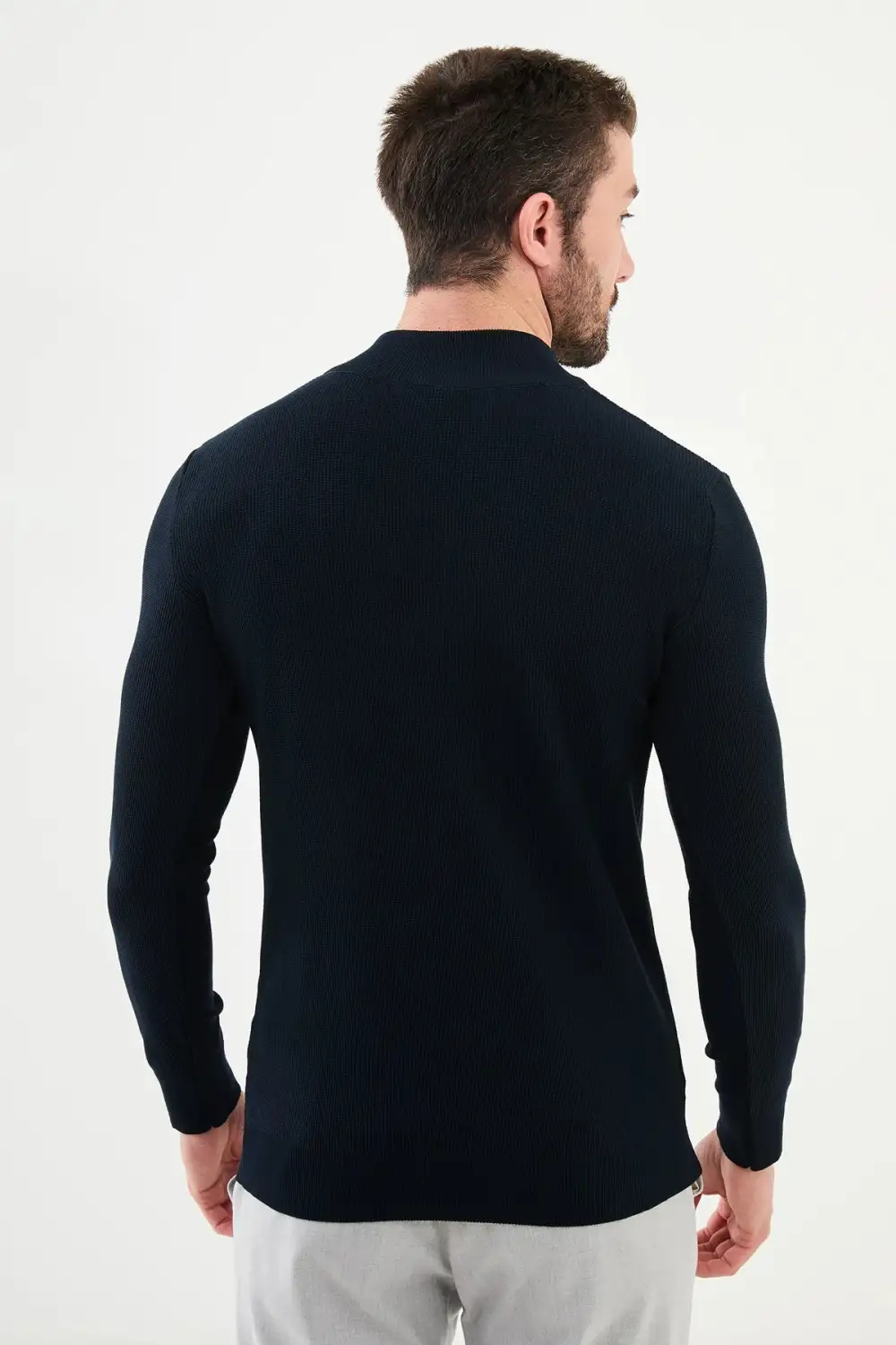 Polished Half Turtleneck Zip Knit Sweater