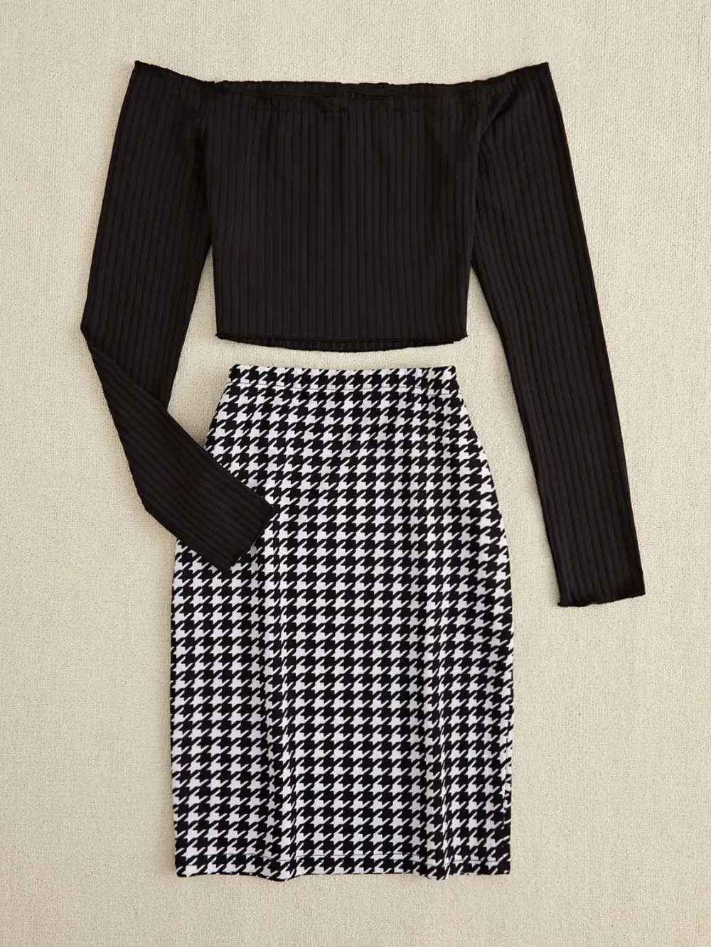 Shoulder Long Sleeve Coordinated Set