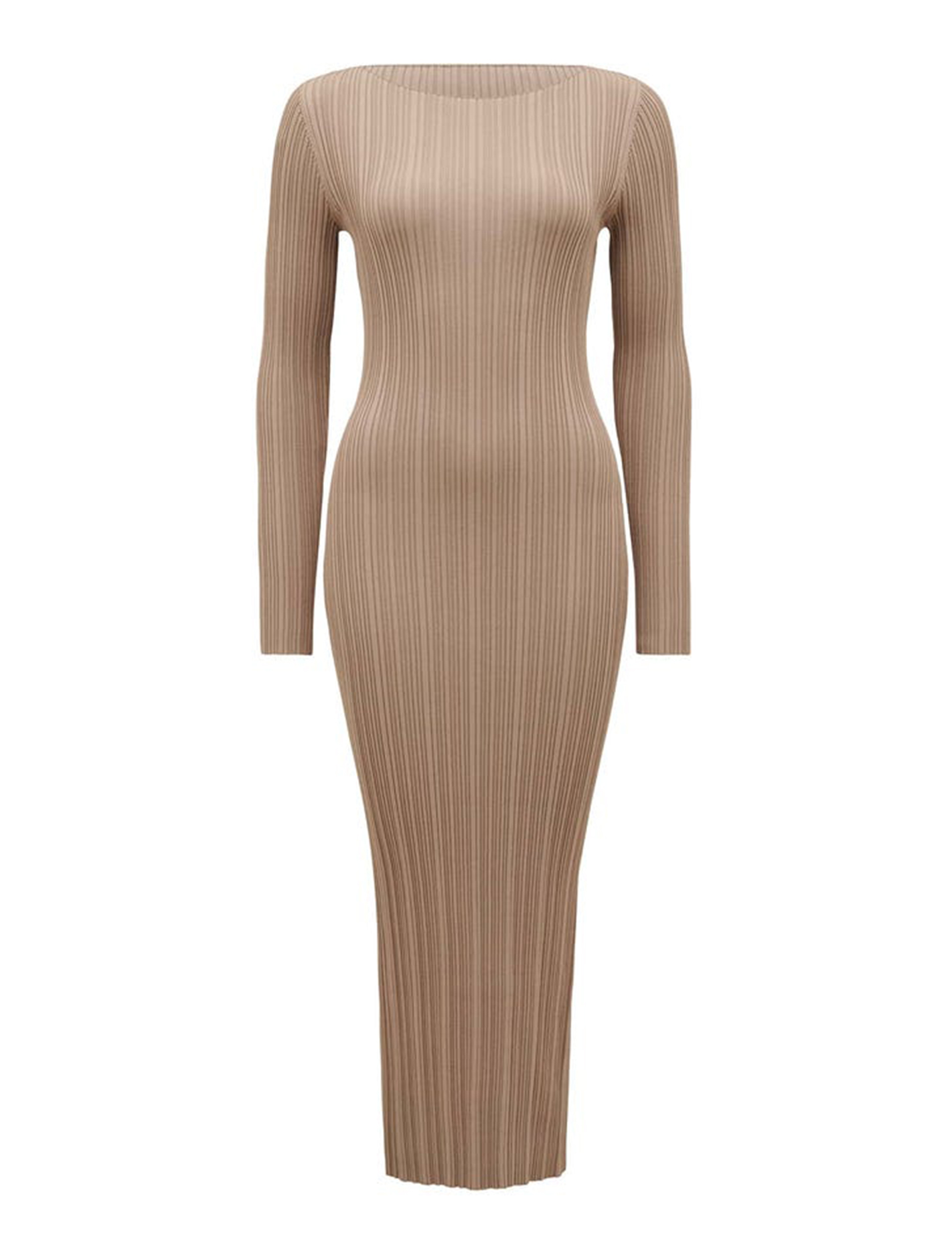 Long-Sleeve Rib Knit Dress