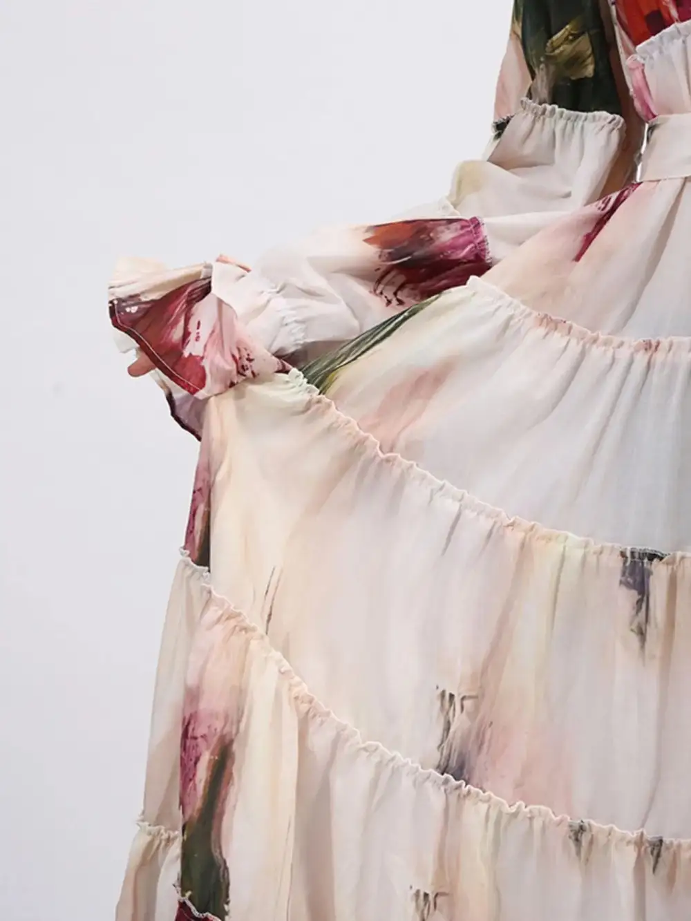 Tie Waist Tiered Maxi Dress