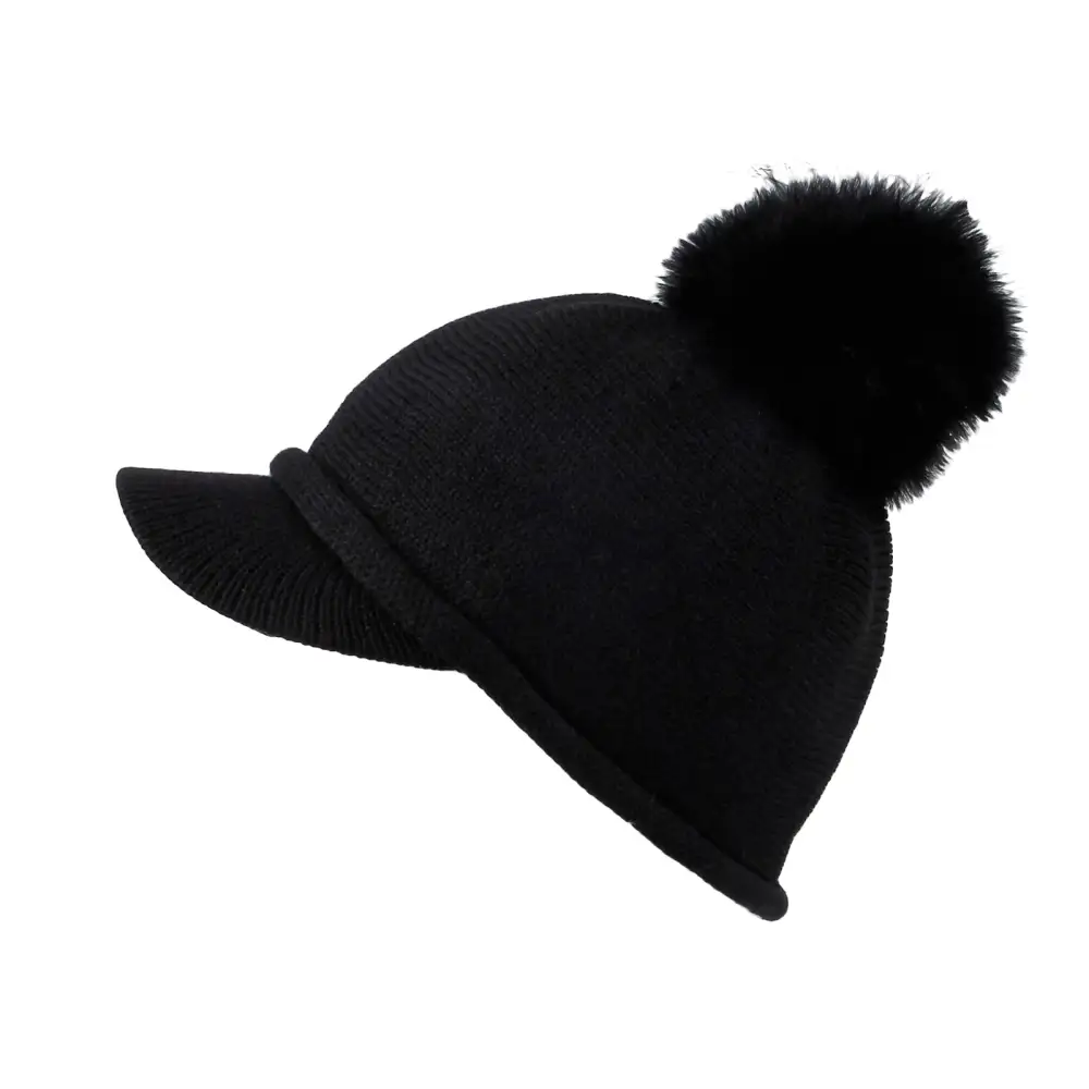 Knit Pom Pom Sun Visor