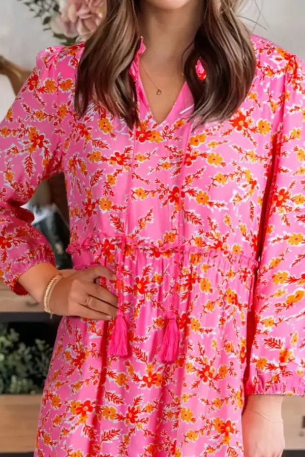 Clean Line Floral Printed Midi Dress