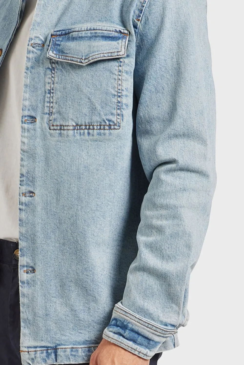 Light Blue Denim Button Down Overshirt