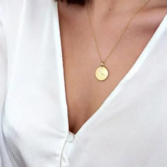 Matte Crystal Coin Necklace