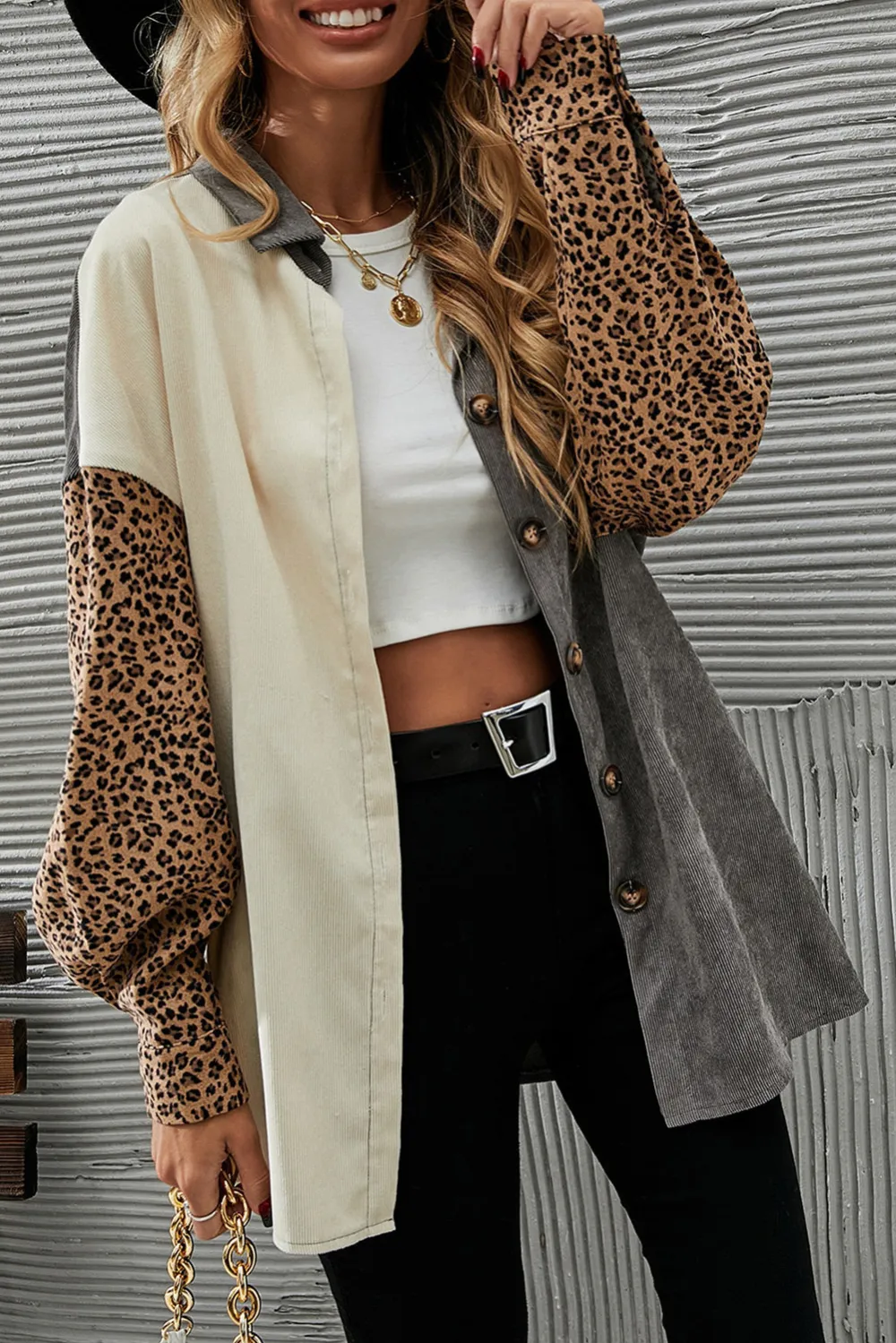 Plaid Color Block Patchwork Shirt Jacket