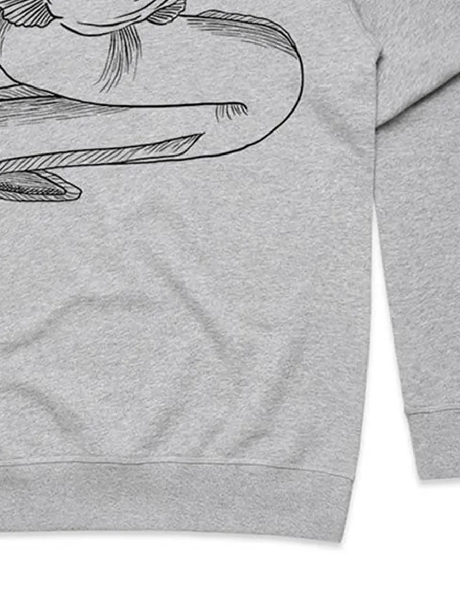 A versatile sports shirt with a simple long-fin eel animal pattern