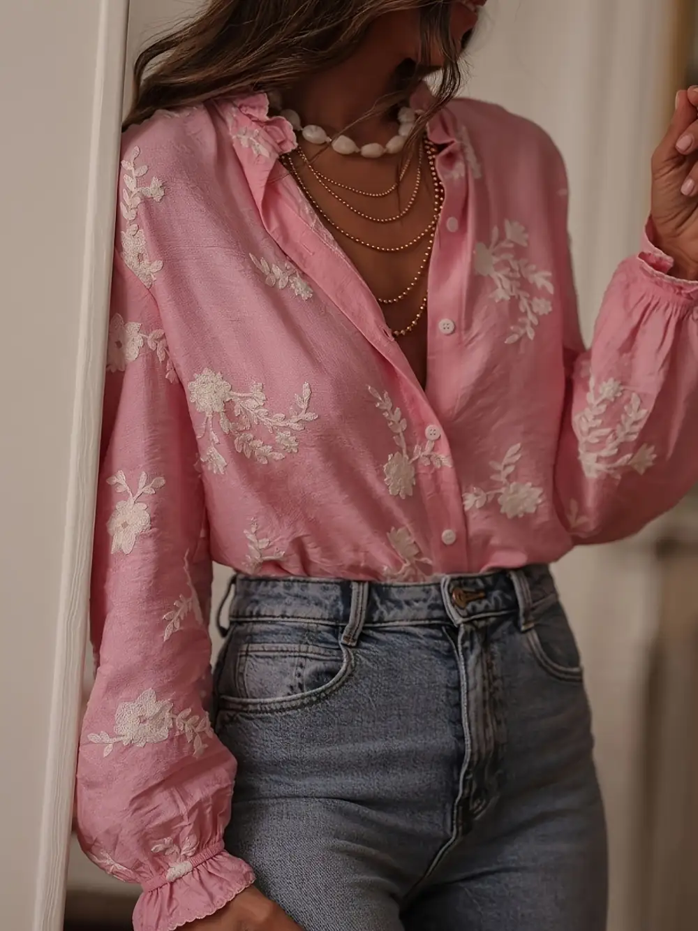 Embroidered Button Down Shirt
