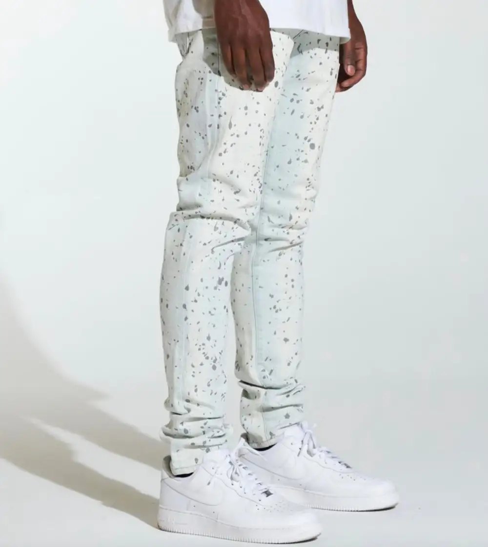 Glitter Finish Slim Jeans