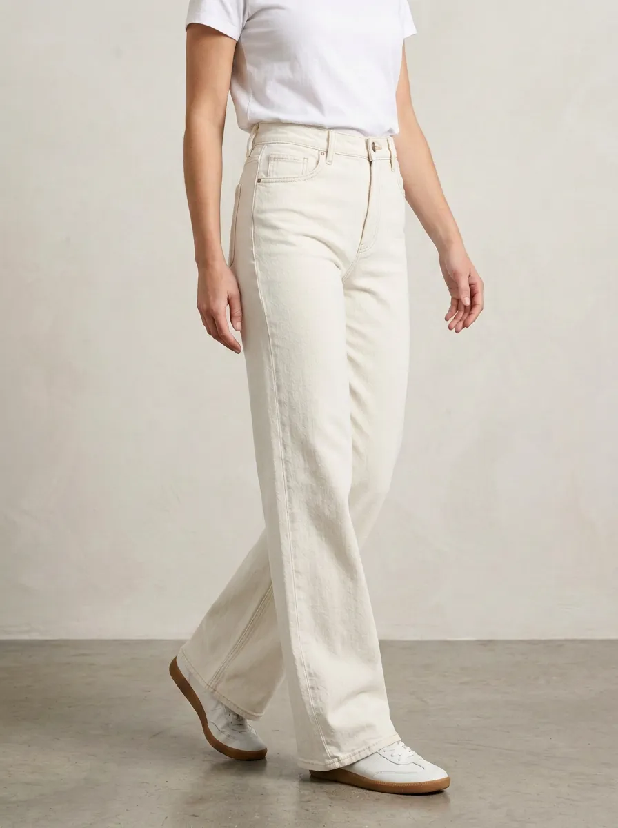 Off-Duty High-Rise Wide-Leg Printed Denim Jeans
