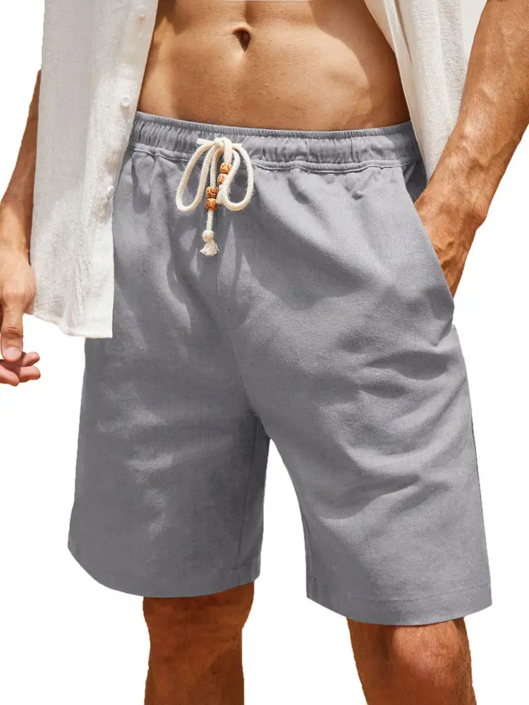 Men's Casual Elastic Waist Linen Casual Shorts