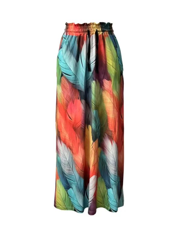 Practical Printed Drawstring Skirt