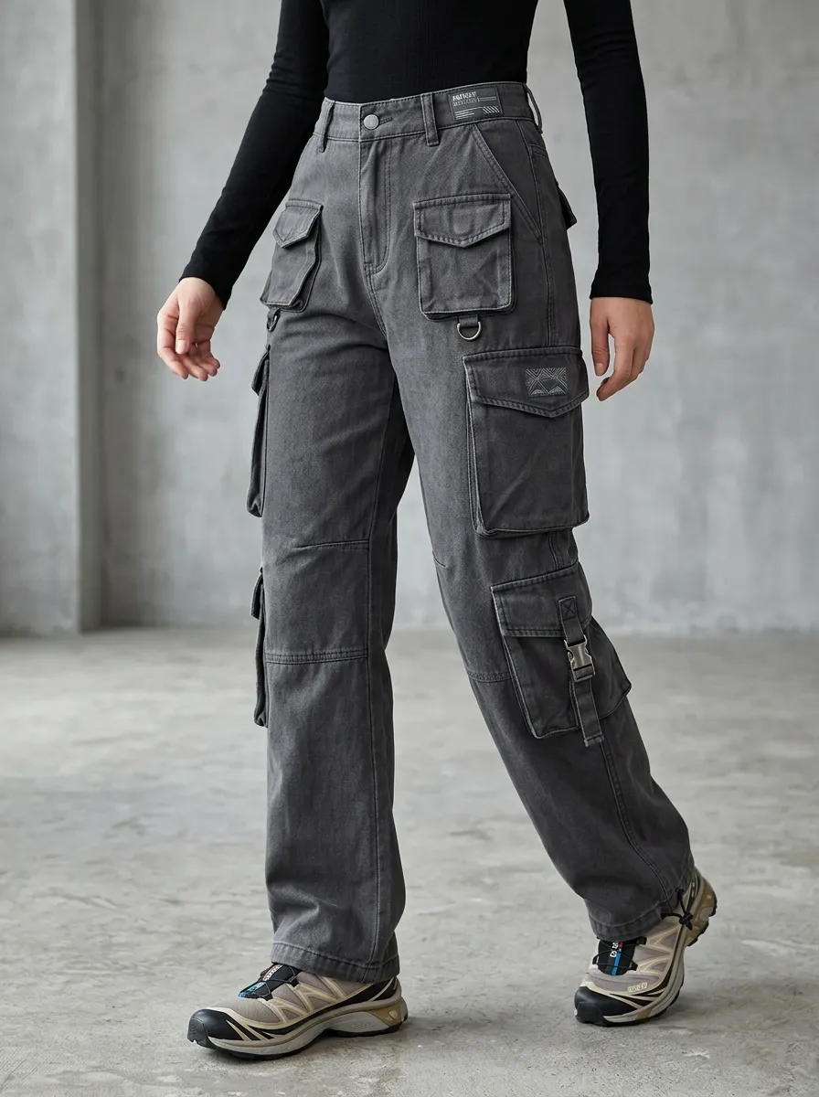 Lifestyle Multi Pocket Techwear Style Sport Look Women's Multi Pocket Cargo Pants