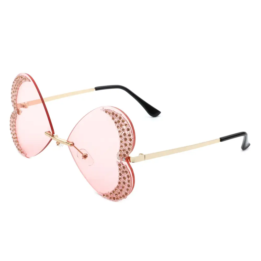 Rimless Butterfly Frame Sunglasses