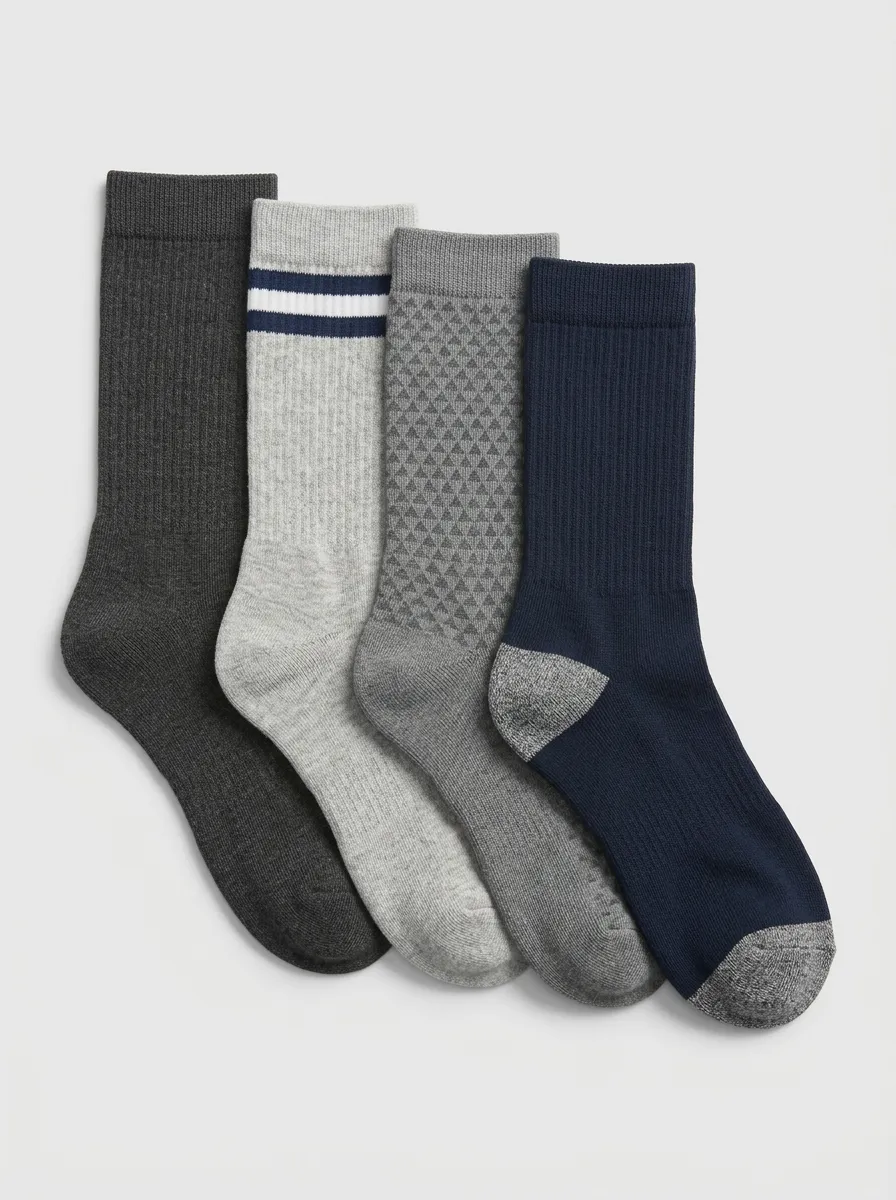 Urban Striped Geometric Casual Look Men's Four Pair Socks